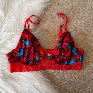 NWOT Free People Butterfly Pattern Angie Underwire Bra 34C